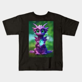 Purple Dragon with Crystal Kids T-Shirt